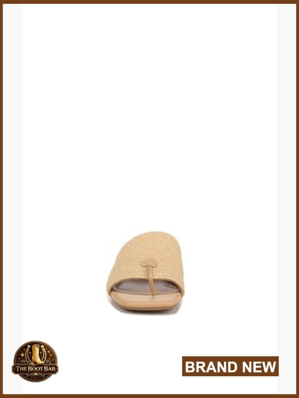 Slide Sandals - Chunky Block Heel, Raffia - Picture 2 of 7
